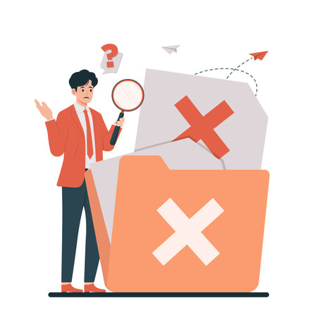 No data concept Illustration set showing data error, missing files, and corrupted documents symbolizing no data access or failureのイラスト素材