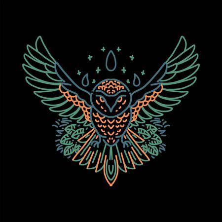 owl line art designのイラスト素材