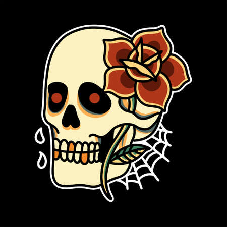 skull tattoo vector designのイラスト素材
