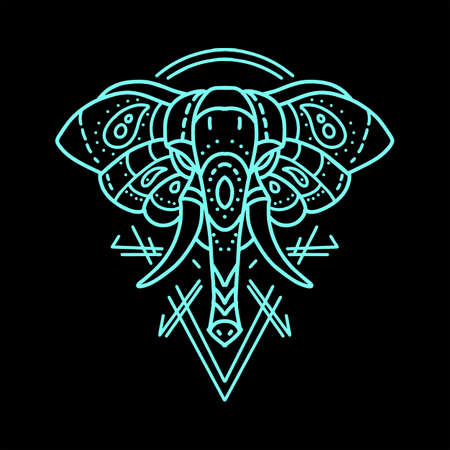 elephant line art vector designのイラスト素材