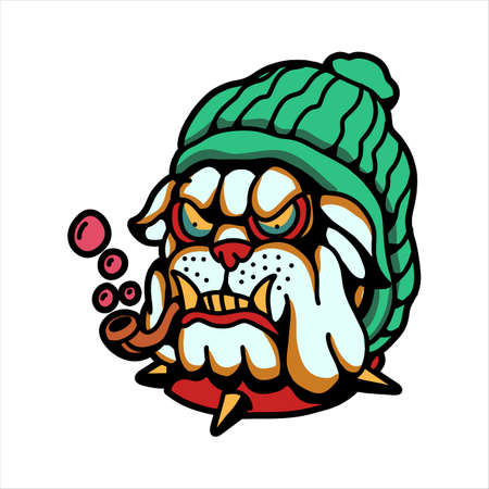 bulldog simple vector designのイラスト素材