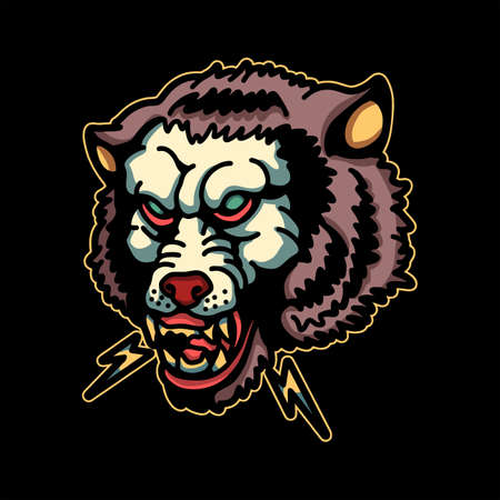 wolf tattoo vector designのイラスト素材