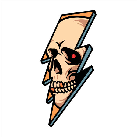skull thunder tattoo vector designのイラスト素材