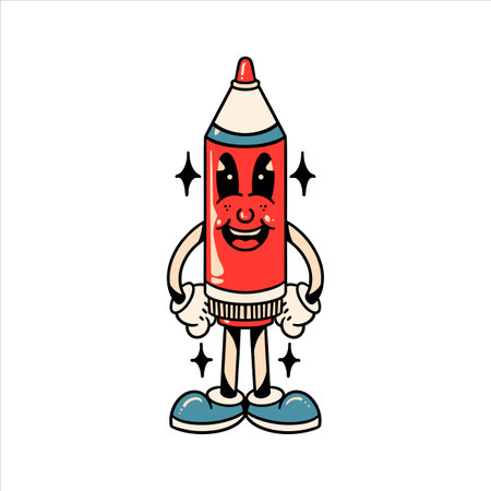 happy marker cartoon vector designのイラスト素材
