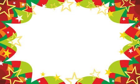 christmas celebration sale event invitation starbust background red green gold with starsのイラスト素材