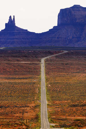 Roadway leading to Monument Valley, Arizona, USAの写真素材
