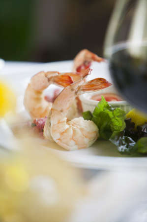 A shrimp seafood appetizer の写真素材