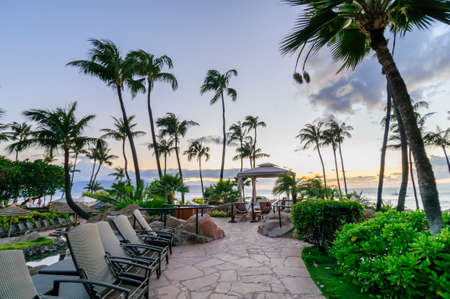 Maui, HI - April 19, 2008 - The Westin Resort at sunset on the island of Maui in Hawaii, USAのeditorial素材