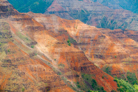 Overlooking Waimea Canyon State Park on the island of Kauai, Hawaii, USA, nicknamed the Grand Canyon of the Pacific の写真素材