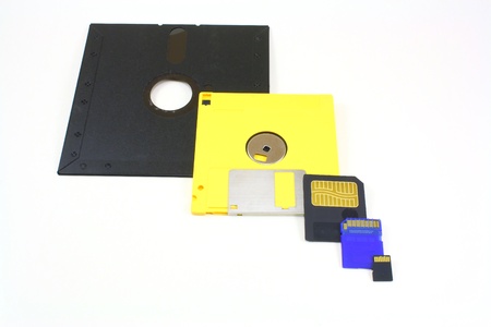 Data media gets smaller over the yearsの写真素材