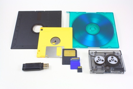 Example of data media changes through the yearsの写真素材