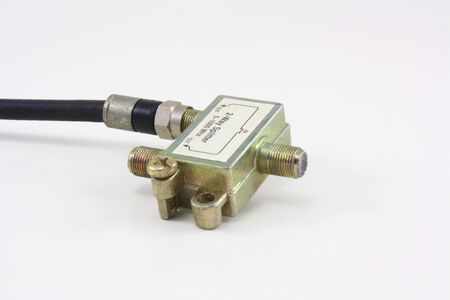 2-way splitter for cabe TV or internetの写真素材