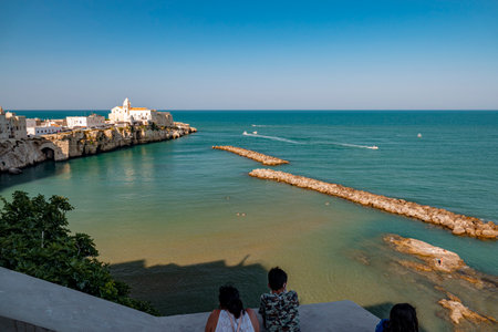 VIESTE. AUGUST 2021. GLIMPSES OF THE HISTORICAL CENTERのeditorial素材