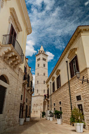 TRANI. AUGUST 2021. STREETS OF THE HISTORICAL CENTERのeditorial素材