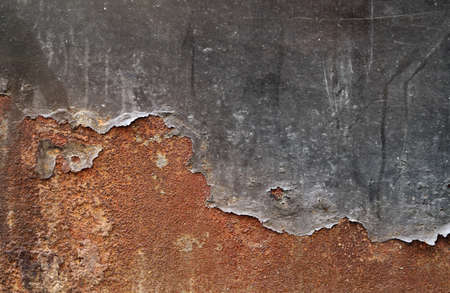 rusty metal corner with red, black, brown and orange tones - worn steampunk peeings painting with...