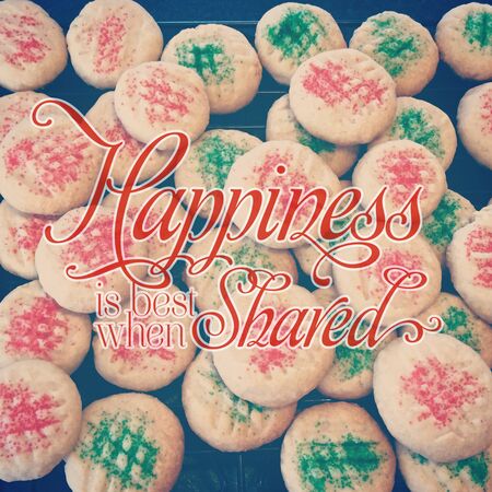 close-up instagram of shortbread cookies with typographyの写真素材