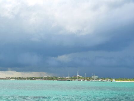 stock image of ominous approaching storm in the carribeanの写真素材