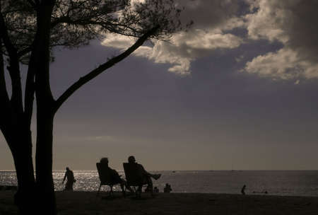 lazy day at beachの写真素材