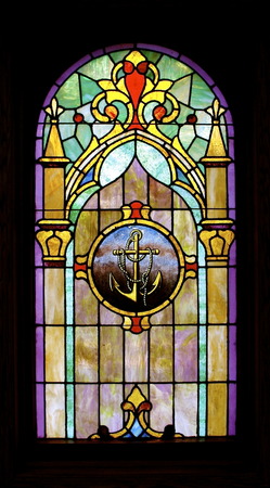  Anchor Image Stained Glass-Full Pane  Isolatedの写真素材