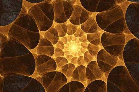 Computer-generated illustration of abstract fractal spiral tunnelの写真素材
