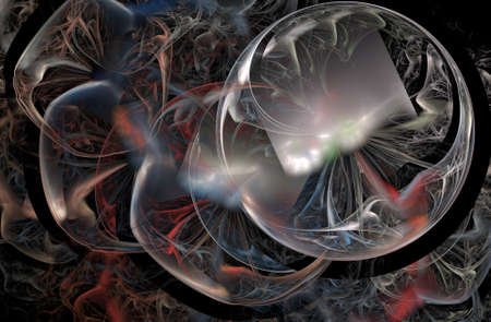 An abstract computer generated modern fractal design on dark background. Abstract fractal color...
