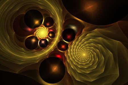 An abstract computer generated fractal design. Abstract fractal color texture. Neon glowing fractal spiral. Digital art backgroundの写真素材