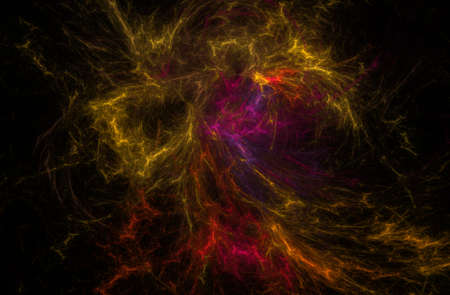An abstract computer generated fractal design. Abstract fractal color texture. Glowing rainbow smogの写真素材