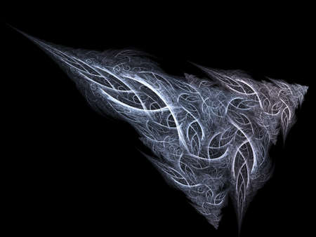 An abstract computer generated modern fractal design on dark background. Abstract fractal color texture. Digital art. Abstract Form & Colors. Abstract fractal element pattern for your design. Flight into the unknown. Rocket in the spaceの写真素材