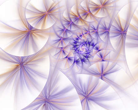 An abstract computer generated modern fractal design on dark background. Abstract fractal color texture. Digital art. Abstract Form & Colors. Fluffy spiral of stars with glowing raysの写真素材