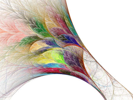 An abstract computer generated fractal design. Abstract fractal color texture. Rainbow featherの写真素材