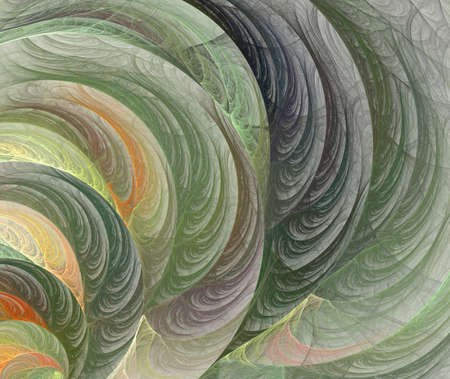 An abstract computer generated modern fractal design on dark background. Abstract fractal color texture. Digital art. Abstract Form & Colors. Fluffy spiral. Surface patternの写真素材