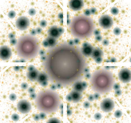 Elementary Particles series. Interplay of abstract fractal forms on the subject of nuclear physics....