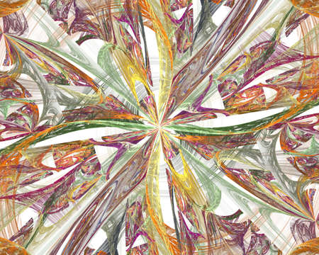 The kaleidoscopical composition in golden tones. Abstract kaleidoscope background. Beautiful kaleidoscope pattern. Multicolor mosaic texture. Unique designの写真素材