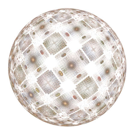 Background design of spherical and circular fractal elements on the subject of abstraction, graphic design and modern technologyの写真素材