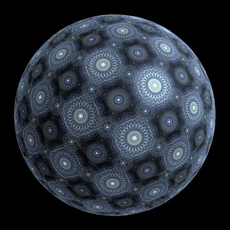 Background design of spherical and circular fractal elements on the subject of abstraction, graphic design and modern technologyの写真素材