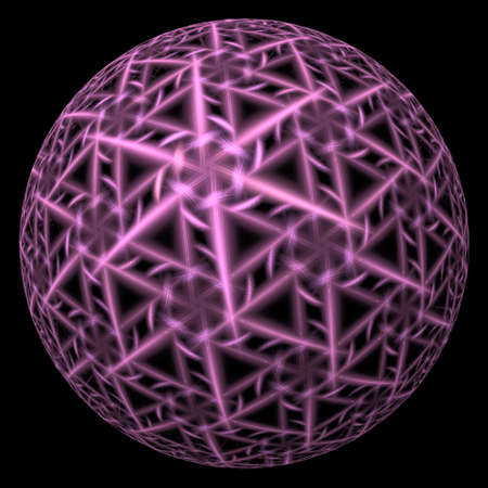 Background design of spherical and circular fractal elements on the subject of abstraction, graphic design and modern technologyの写真素材
