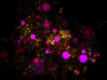 Abstract fractal structure consisting of luminous spheres or bubbles. Elegance background - raster...