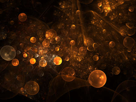 Abstract fractal structure consisting of luminous spheres or bubbles. Elegance background - raster...