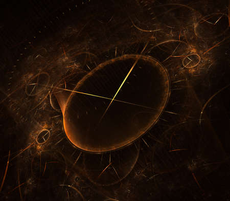 Watch 3D digital fractal design. Vintage time clock series. Design composed of time and fractal...