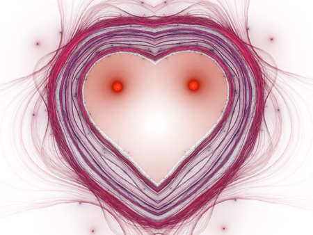 Abstract heart Background. Detailed colorful fractal heart. Lacy valentine's day motive, fractal heart, digital artの写真素材