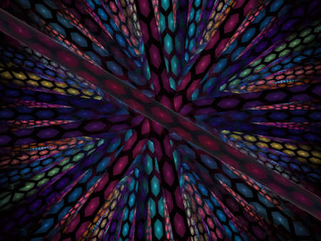 Abstract tube or cylinder space with random rectangular cell lights. Abstract futuristic business,...