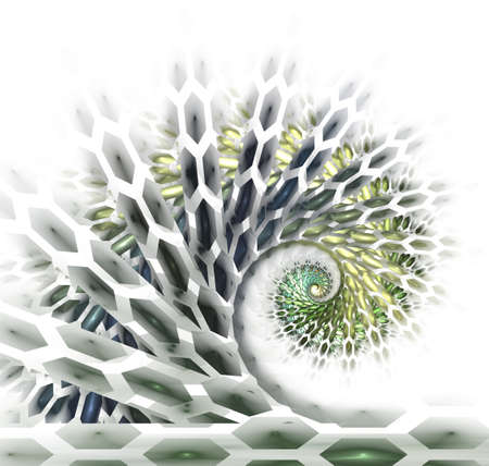 Spiral digital art. An abstract computer generated modern spiral fractal element. Pattern for...