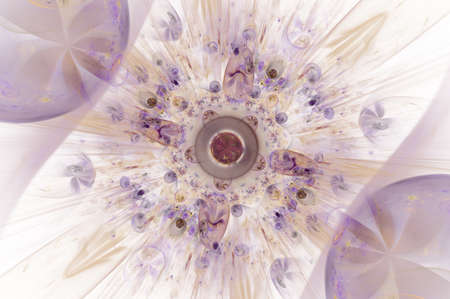 Glow Abstract Fractal Flower Background. Translucent bubbles texture with glow Flowers. Bright,...