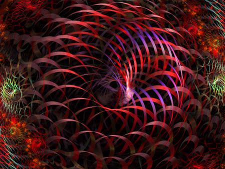 Abstract fractal Spiral structure consisting of luminous spheres, bubbles and swirls. Elegance...