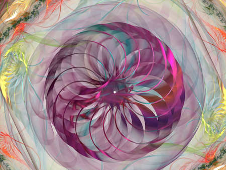 Abstract fractal Spiral structure consisting of luminous spheres, bubbles and swirls. Elegance...