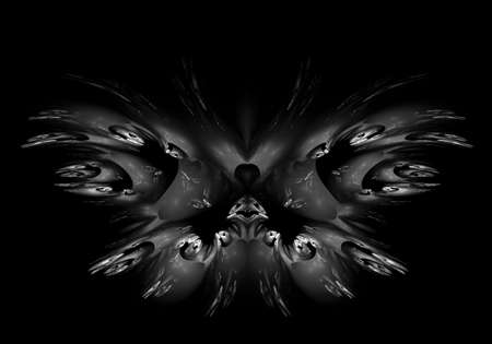 Artistic abstraction composed of fractal butterfly shapes and lights on the subject of biology, ornamentation and creativity designの写真素材