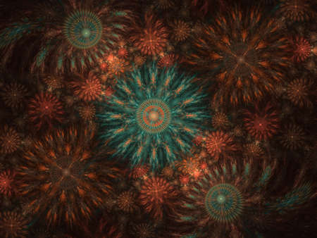 Beautiful fractal floral art. Computer generated graphics. Abstract floral fractal background for...