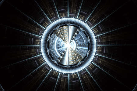 Abstract science or technology background, Futuristic fractal. Spaceship hightech screen conceptの写真素材