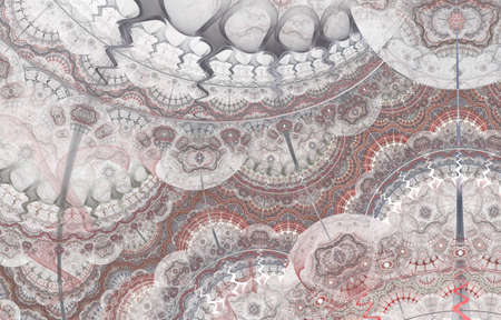 Digital artwork for creative graphic design. Detailed fractal clockwork, Fantasy steampunk design