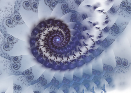 Fractal art illustration of beautiful spirals and colourful creative elements. Fractal artwork...
